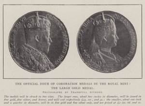 The Official Issue of Coronation Medals by the Royal Mint, the Large Gold Medal by English Photographer