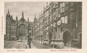 The Peers Entrance, Houses of Parliament, London by English Photographer