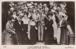 The Prince of Wales (later King Edward VIII), with a group of female students by English Photographer