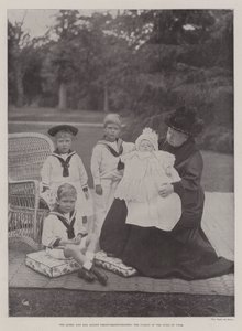 The Queen and her Infant Great-Grandchildren, the Family of the Duke of York
