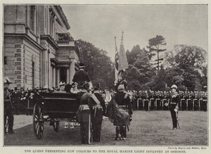The Queen Presenting New Colours to the Royal Marine Light Infantry at Osborne by English Photographer