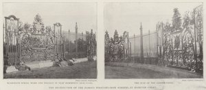 The Re-Erection of the Famous Wrought-Iron Screens at Hampton Court by English Photographer