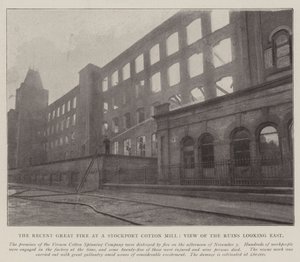 The Recent Great Fire at a Stockport Cotton Mill, View of the Ruins Looking East