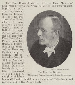 The Reverend Dr Warre, Member of Committee on Military Education
