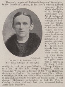 The Reverend F E Ridgeway, DD, New Bishop-Suffragan of Kensington by English Photographer