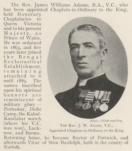 The Reverend J W Adams, VC, appointed Chaplain-in-Ordinary to the King by English Photographer