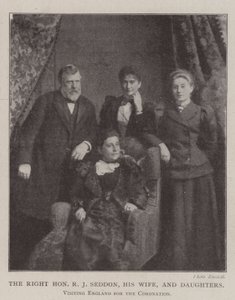 The Right Honourable R J Seddon, his Wife, and Daughters, visiting England for the Coronation by English Photographer