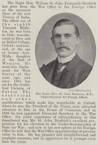 The Right Honourable St John Brodrick, MP, Under-Secretary for Foreign Affairs by English Photographer