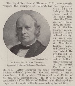 The Right Reverend Samuel Thornton, Appointed Assistant Bishop of Manchester by English Photographer