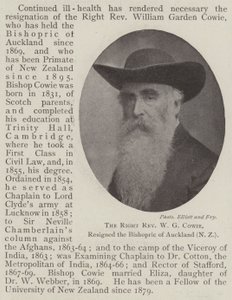 The Right Reverend W G Cowie, resigned Bishop of Auckland (New Zealand) by English Photographer