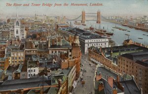 The River and Tower Bridge from the Monument, London by English Photographer