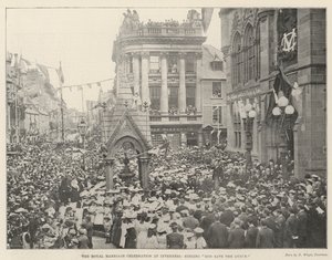 The Royal Marriage Celebration at Inverness, singing God Save the Queen by English Photographer