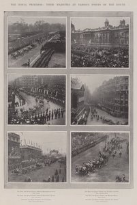 The Royal Progress, Their Majesties at Various Points of the Route by English Photographer