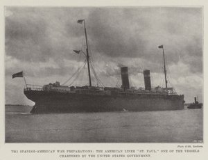 Spanish-American War Preparations, the American Liner St Paul, One of the Vessels chartered by the United States Government by English Photographer