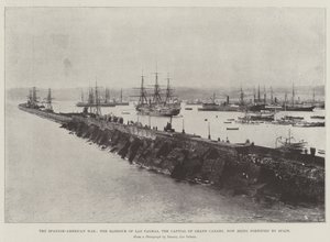 The Spanish-American War, the Harbour of Las Palmas, the Capital of Grand Canary, Now Being Fortified by Spain by English Photographer