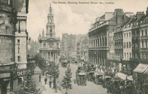 The Strand, showing Somerset House and St Clement Danes, London by English Photographer