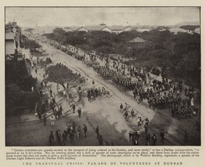 The Transvaal Crisis, Parade of Volunteers at Durban by English Photographer