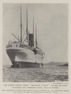 The Union Castle Liner Braemar Castle Ashore between Gurnard and Thorness Bays, Isle of Wight by English Photographer