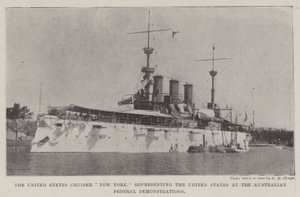 The United States Cruiser New York, representing the United States at the Australian Federal Demonstrations by English Photographer