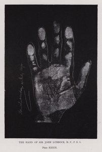 The hand of Sir John Lubbock by English Photographer