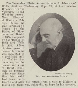 The late Archdeacon Salmon