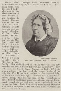 The late Dowager Lady Clanmorris by English Photographer