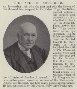 The late Dr Jabez Hogg by English Photographer