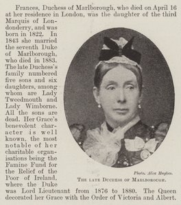 The late Duchess of Marlborough by English Photographer