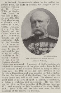 The late General Sir G Willis, Crimean Veteran