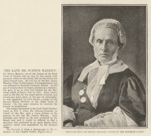 The late Honourable Sir Henry Manisty, Judge of the Supreme Court by English Photographer