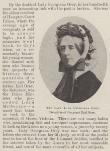 The late Lady Georgiana Grey, daughter of the great Earl Grey by English Photographer