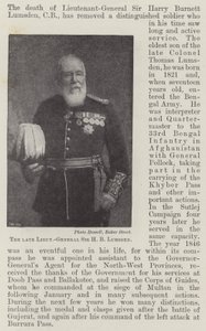 The late Lieutenant-General Sir H B Lumsden by English Photographer