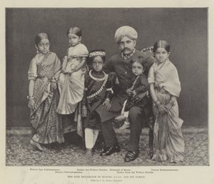 The late Maharajah of Mysore, GCSI, and his Family by English Photographer