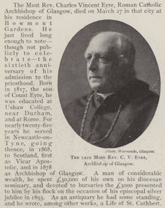 The Late Most Reverend C V Eyre, Archbishop of Glasgow