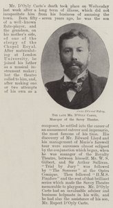 The late Mr DOyly Carte, Manager of the Savoy Theatre by English Photographer