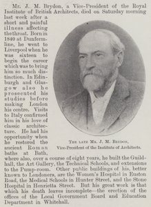 The late Mr J M Brydon, Vice-President of the Institute of Architects by English Photographer