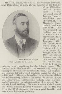 The Late Mr T H Ismay by English Photographer