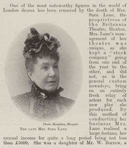 The late Mrs Sara Lane by English Photographer