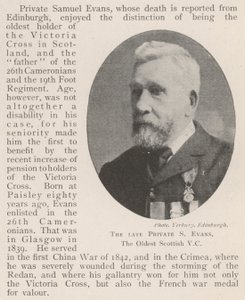 The late Private S Evans, the Oldest Scottish VC