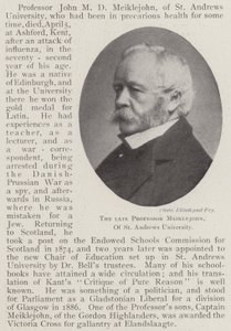The Late Professor Meiklejohn, of St Andrews University by English Photographer