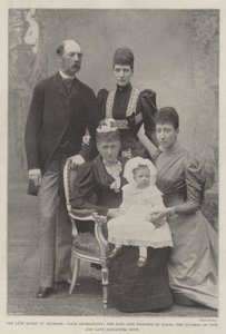 The late Queen of Denmark, Four Generations, the King, the Princess of Wales, the Duchess of Fife, and Lady Alexandra Duff by English Photographer