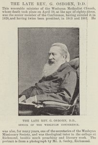 The Late Reverend G Osborn, DD, Senior of the Wesleyan Conference