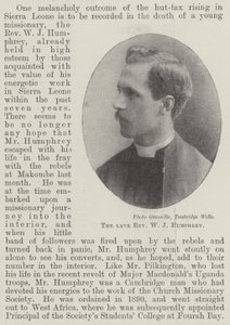 Reverend W J Humphrey