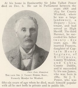 The Late Sir J Talbot Power, Baronet, Formerly Member for Wexford by English Photographer