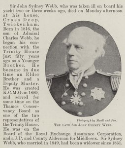 The late Sir John Sydney Webb by English Photographer