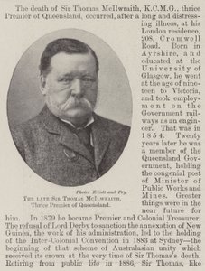 The late Sir Thomas McIlwraith, Thrice Premier of Queensland by English Photographer