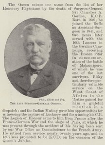 The late Surgeon-General Gordon by English Photographer