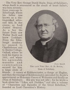 The Late Very Reverend G D Boyle, Dean of Salisbury by English Photographer