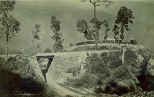 The loop at Agony Point at Tindharia on the Darjeeling Himalayan Railway, 1880s