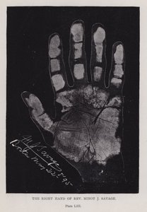 The right hand of Rev Minot J Savage by English Photographer